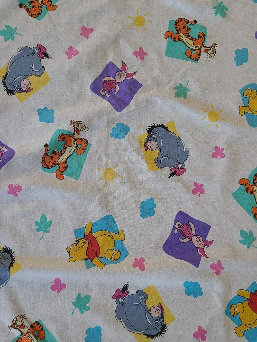Vintage Disney Winnie the Pooh Fitted Crib Sheet Winnie The Pooh 1994 Y2K